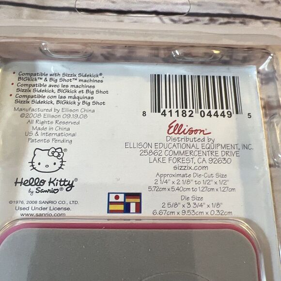 Sizzix Sizzlits Die Sanrio Hello Kitty Phrase #655876 & Heart‎ Unused Retired - Picture 4 of 4